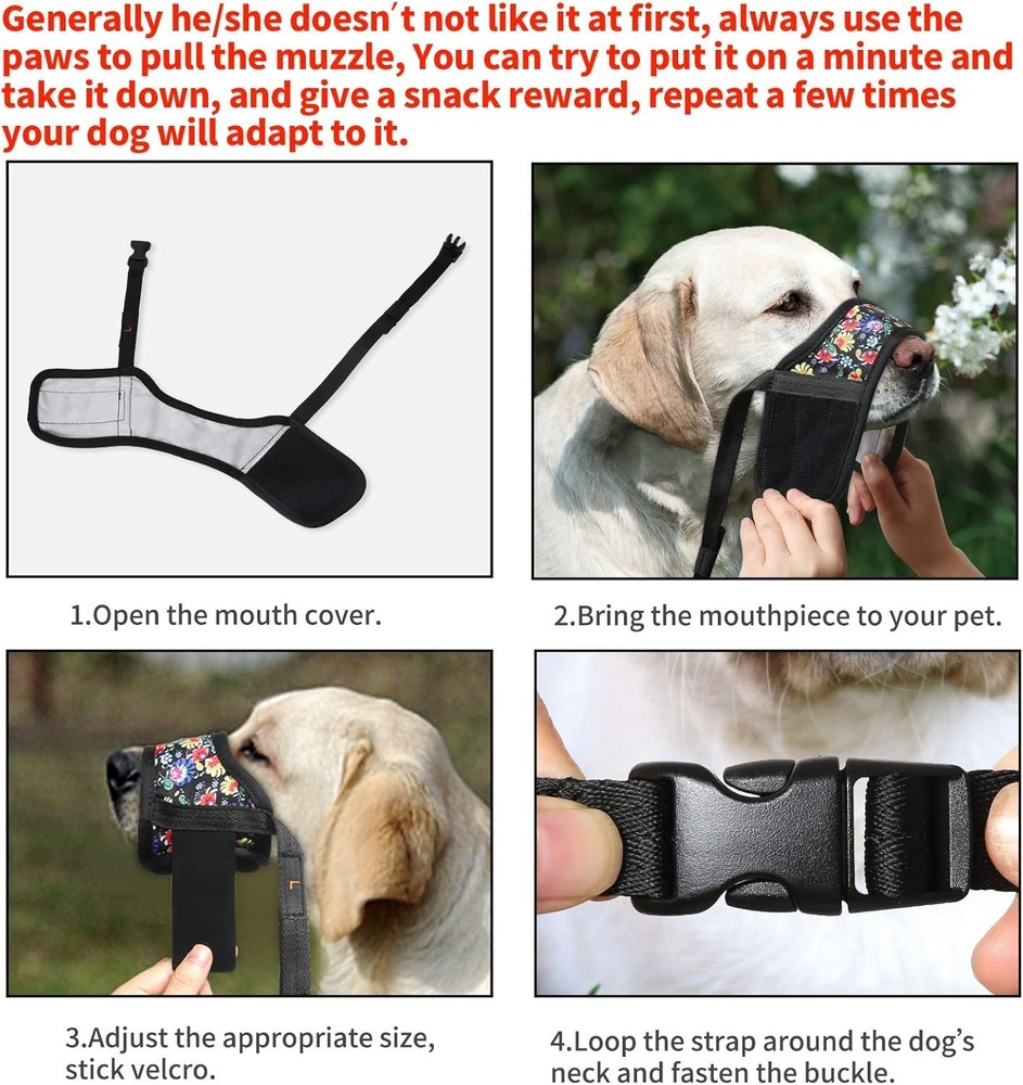 Comfortable Nylon Dog Muzzle, Breathable Mesh, Adjustable Drink, Anti-Bite