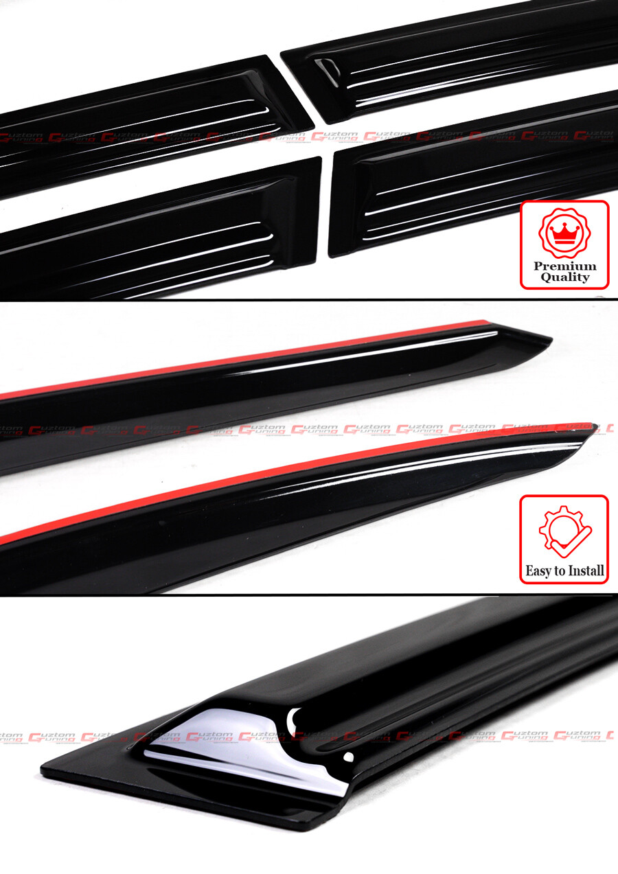FOR 2004-2008 ACURA TL JDM MUG STYLE 3D WAVY WINDOW VISOR RAIN GUARD DEFLECTOR