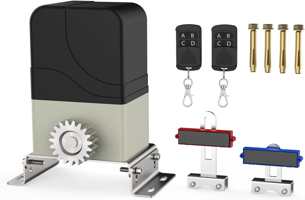 Automatic Sliding Gate Opener 900Lbs with 2 Remote Controls, Rack Driven Electri