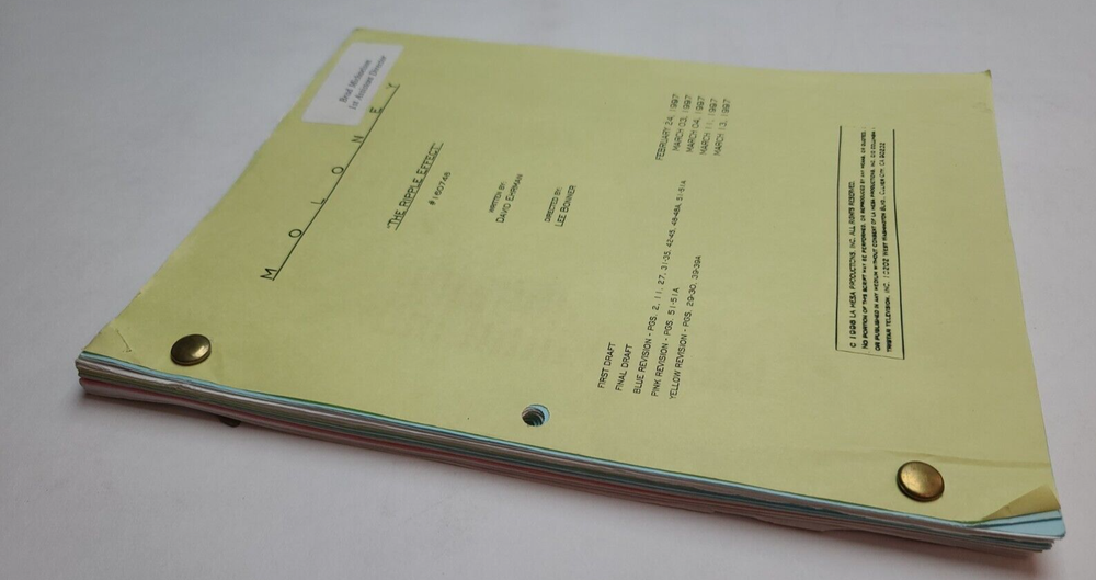 MOLONEY / David Ehrman 1997 TV Script, Peter Strauss "The Ripple Effect"
