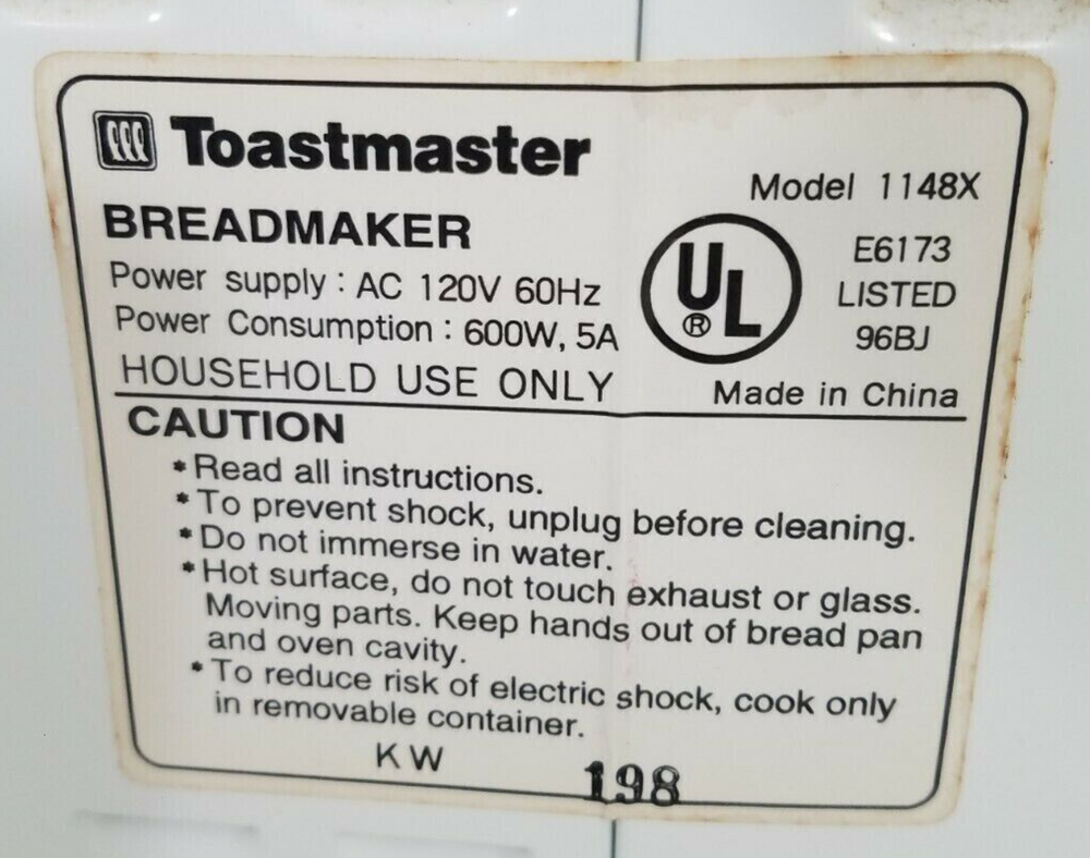 Paddle for Toastmaster Breadmaker Models 1148 1148X only