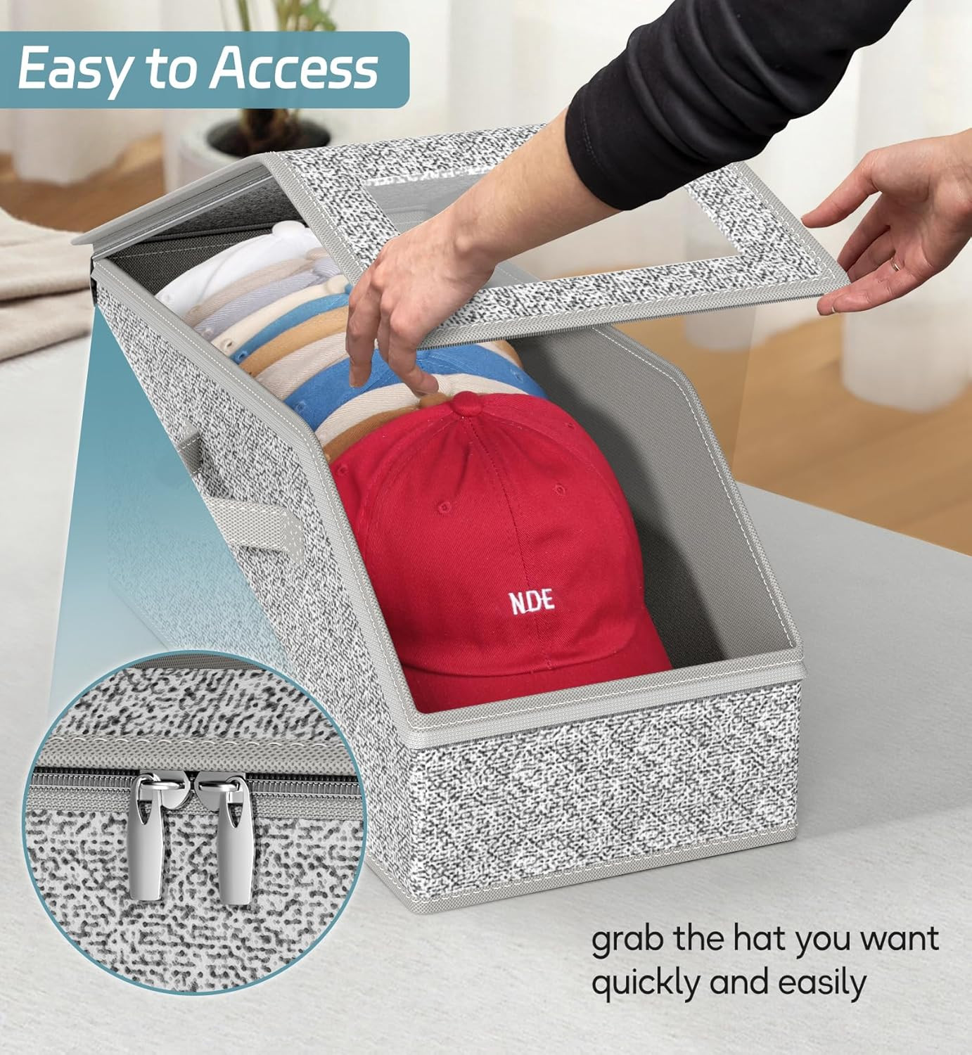 2 PCS Stackable Hat Storage for Baseball Caps, Holds up to 24 Caps Hat Organizer