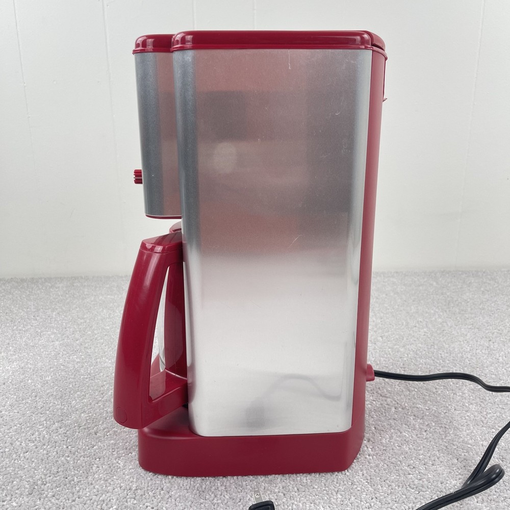 Cuisinart DCC-1200 Coffee Maker Red Brew Central Silver 12 cups