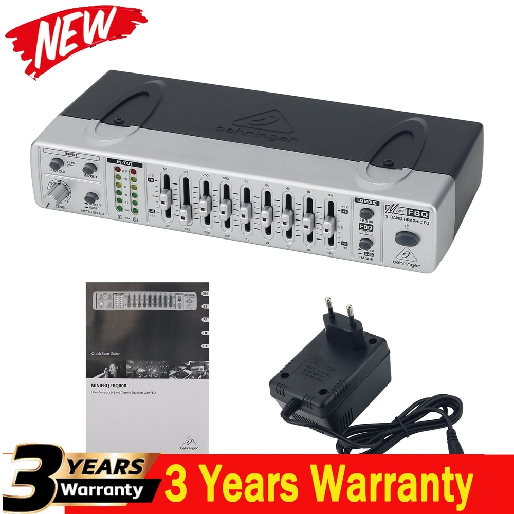 FBQ800 9-Band Graphic EQ Equalizer Feedback Suppressor Audio Equalizer Processor