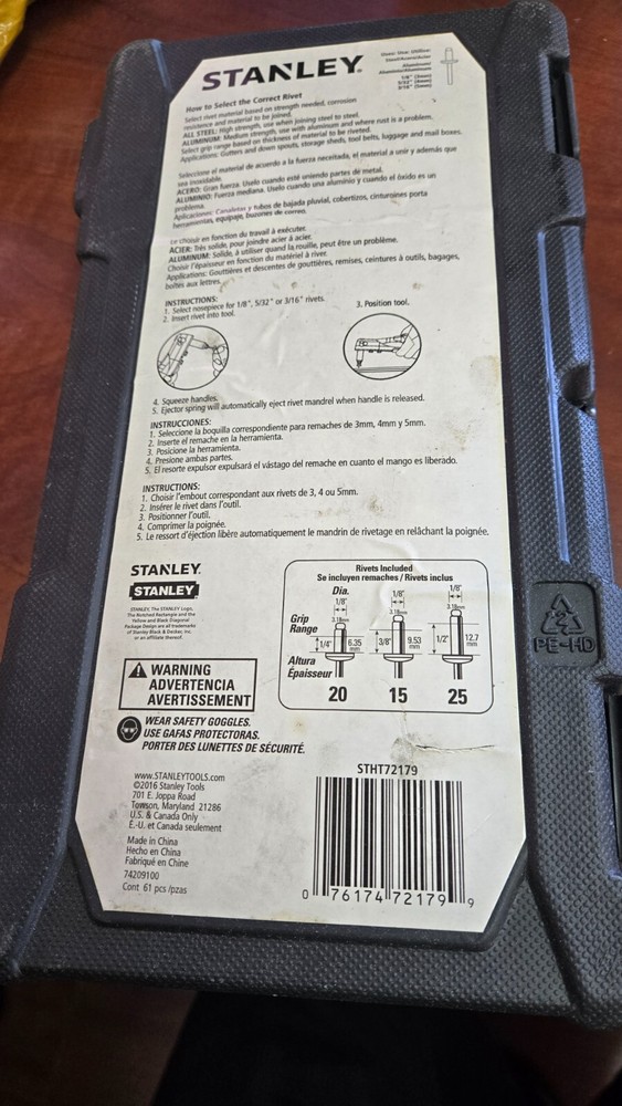 stanley blind rivet kit