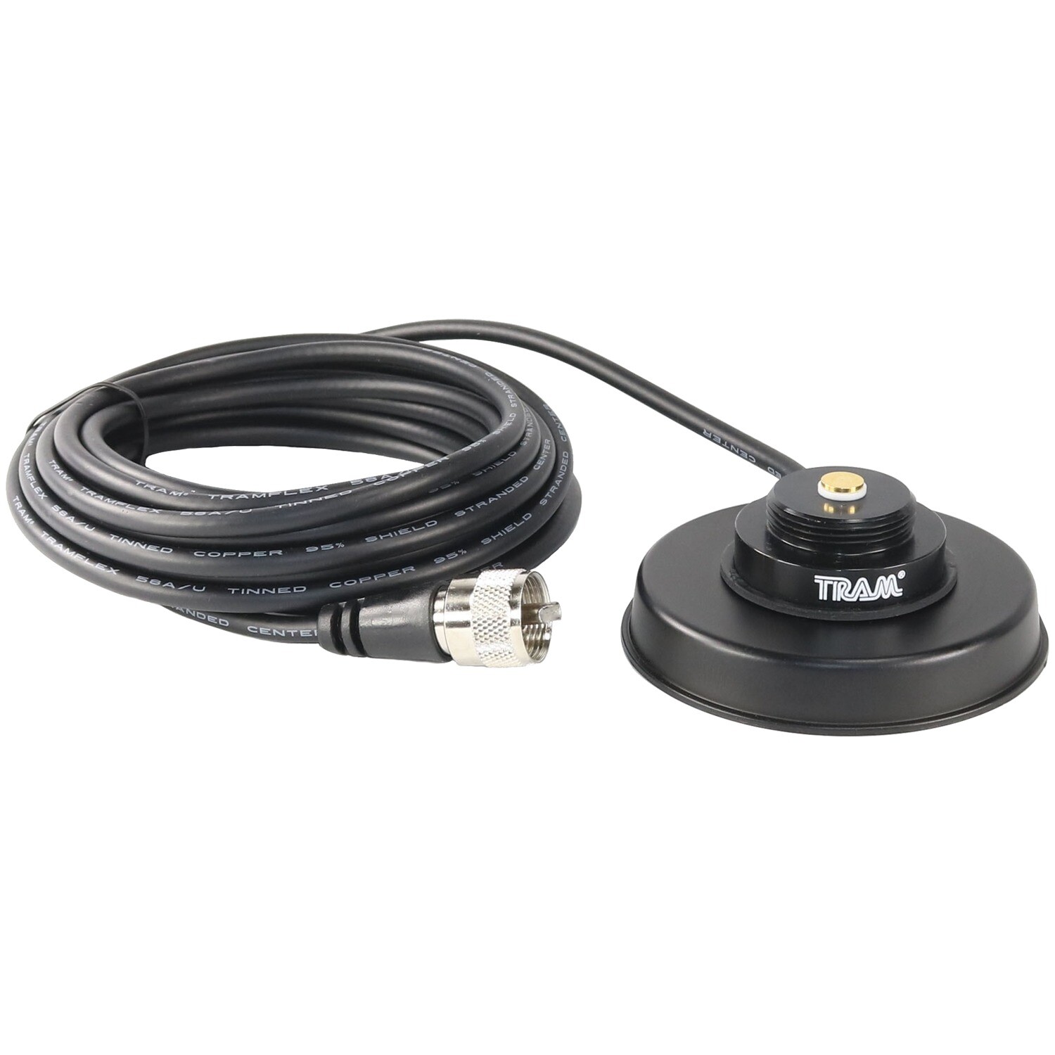 TRAM 1235 3-1/4-Inch Black Zinc NMO Magnet Mount with RG58 Coaxial Cable and...