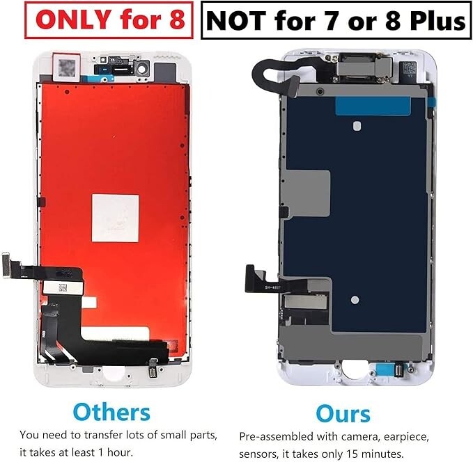 iPhone 8 - White Incell Display LCD Touch Digitizer Screen Assembly Replacement
