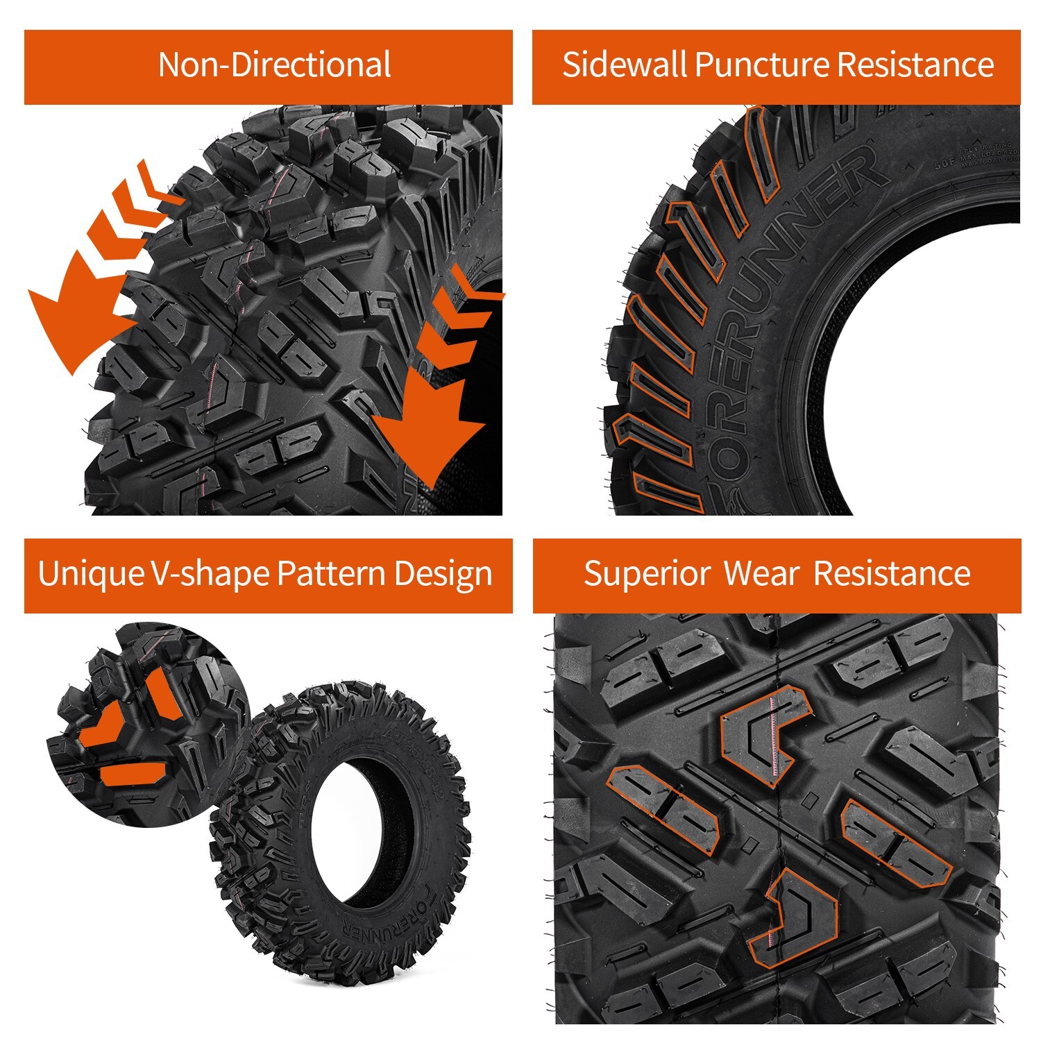 Set 4 ATV Tires 25x10-12 25x8-12 UTV All Terrain 6PR Heavy Duty 25x8x12 25x10x12