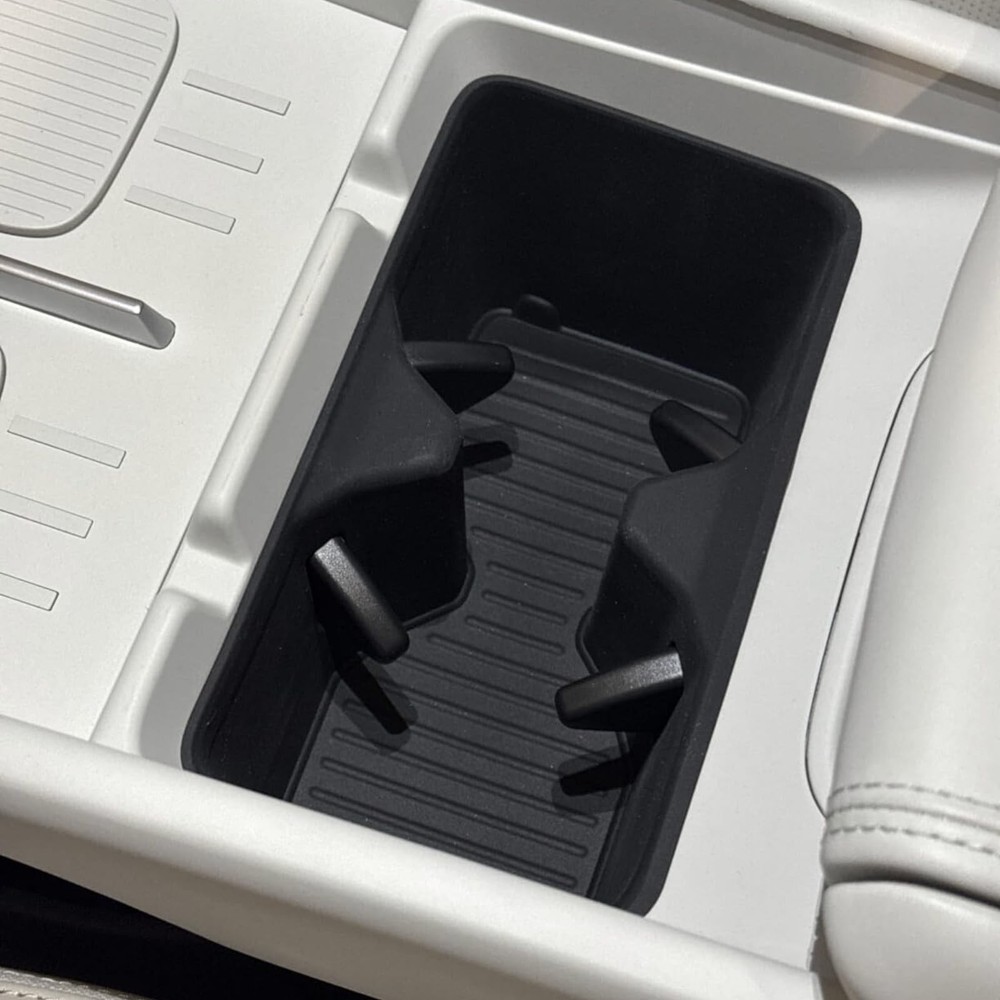 Lower Center Console Organizer Tray & Cup Holder Insert Black