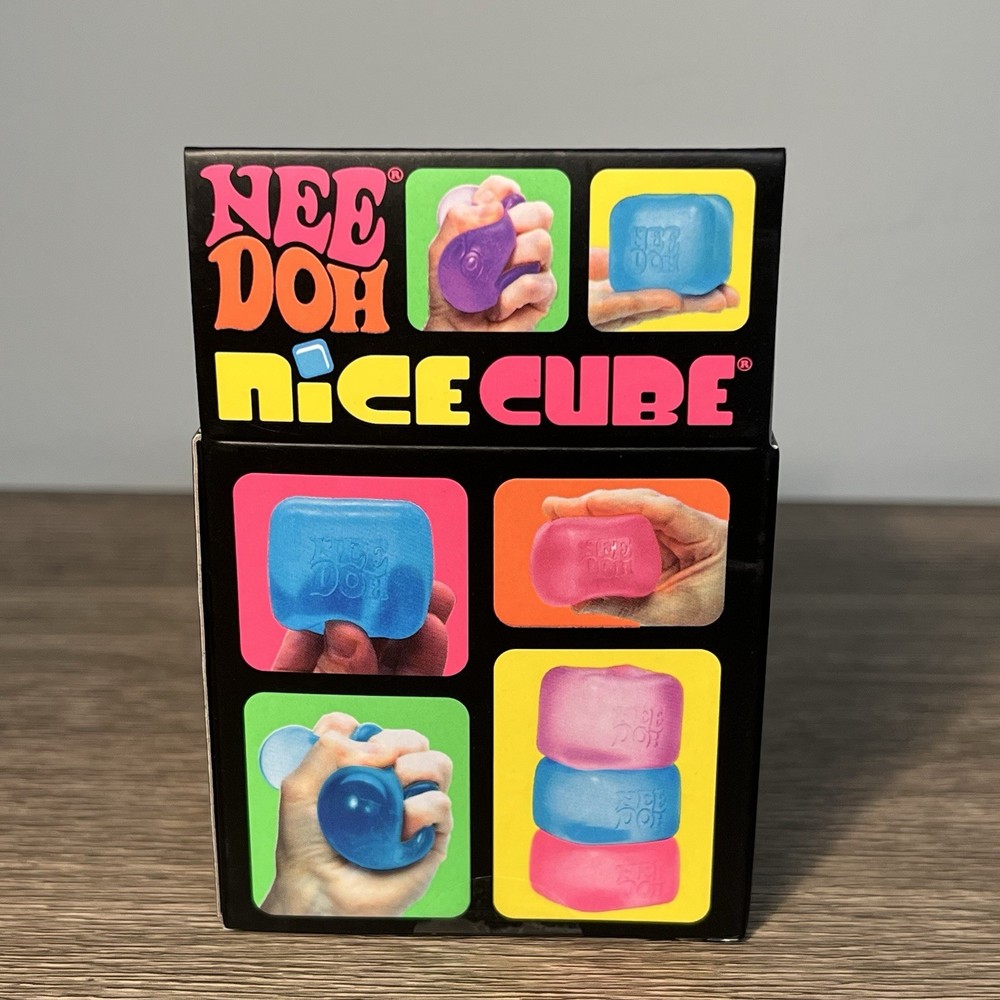 NeeDoh Nice Cube Schylling Super Solid Squish Sensory Squeeze Toy New Blue