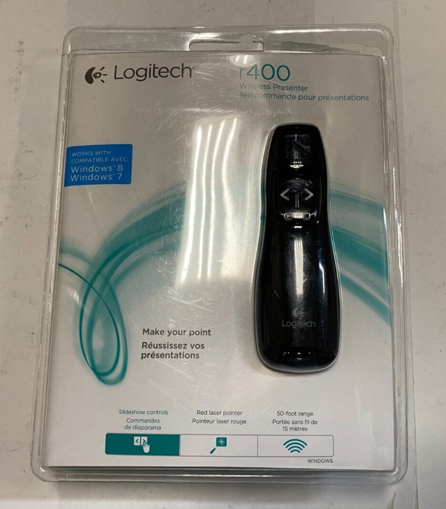 New! Logitech R400 Wireless Presenter Remote Control and Laser Pointer