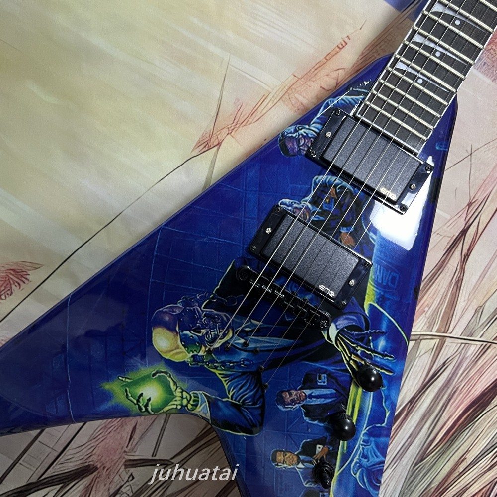 Solid Electric Guitar Dave Mustaine V Rust In Peace Active pickup 6 strings