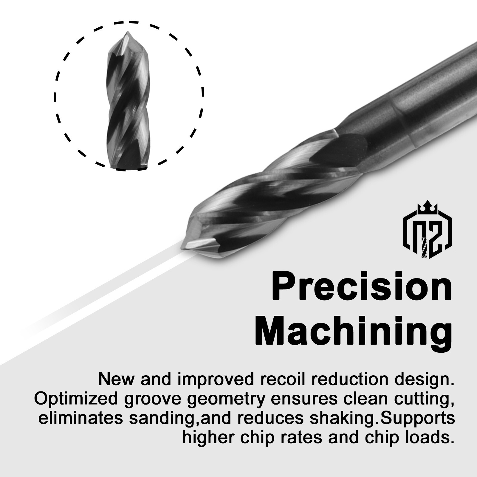 10Pcs 4 Flute 90 Degree 1/4"x3/4"x2-1/2" Solid Carbide Drill Mill - AlTiN Coated
