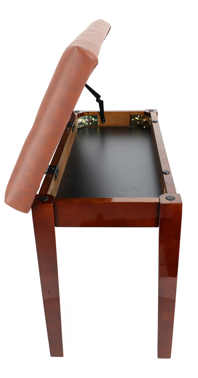 Rockville PB7 BROWN Premium Piano Bench w/Thailand Wood, Comfy Padding + Storage