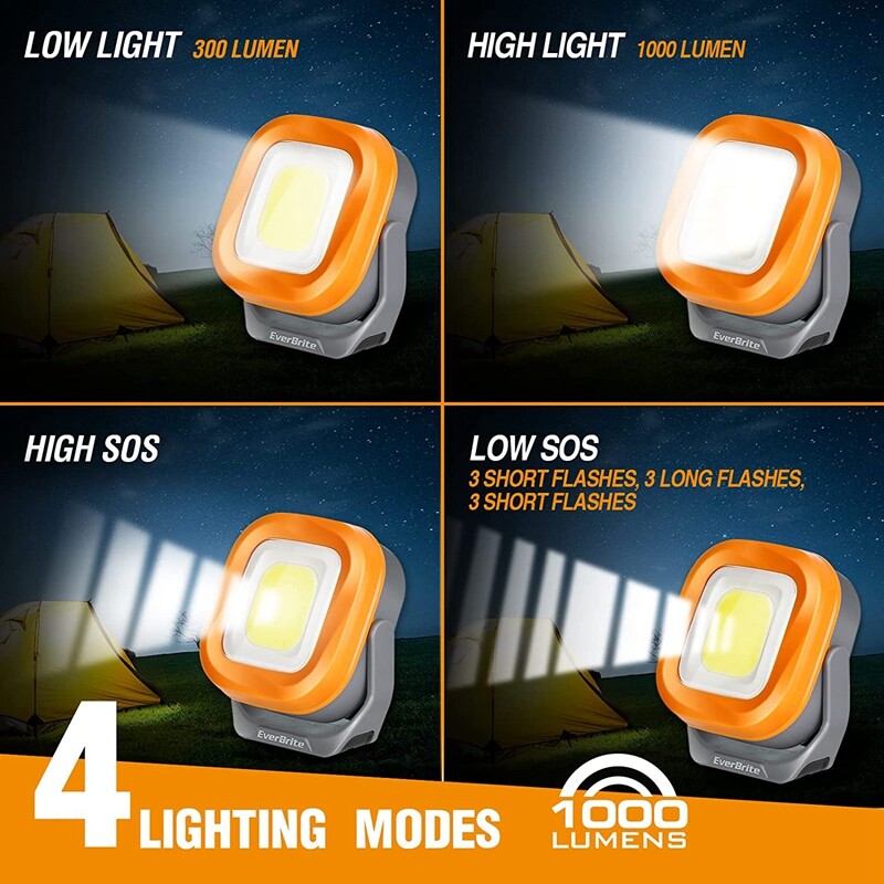 EverBrite Rechargeable Work Light Portable Magnetic Led Super Bright 1000 Lumen