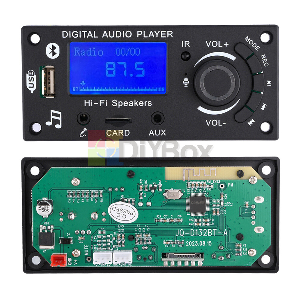 MP3 Decoder Board LCD Bluetooth FM Radio Audio Module with Remote Control 12V