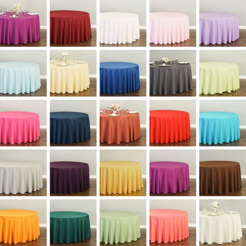 1 or 10 pcs LinenTablecloth 108 in. Round Polyester Tablecloth Party Wedding