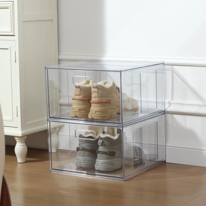 Extra Large Clear Storage Drawer Stackable Organizer Pull Out Closet Toys Shoes