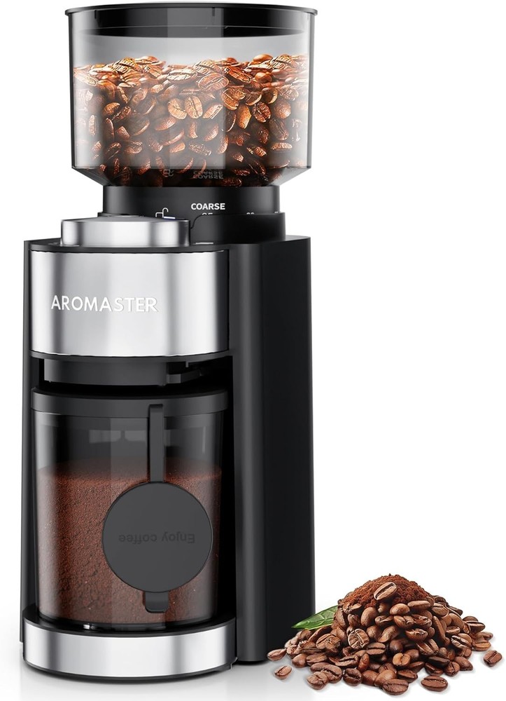 Conical Burr Coffee Grinder with 25 Grind Settings,Adjustable 2-12 Cups Timer...