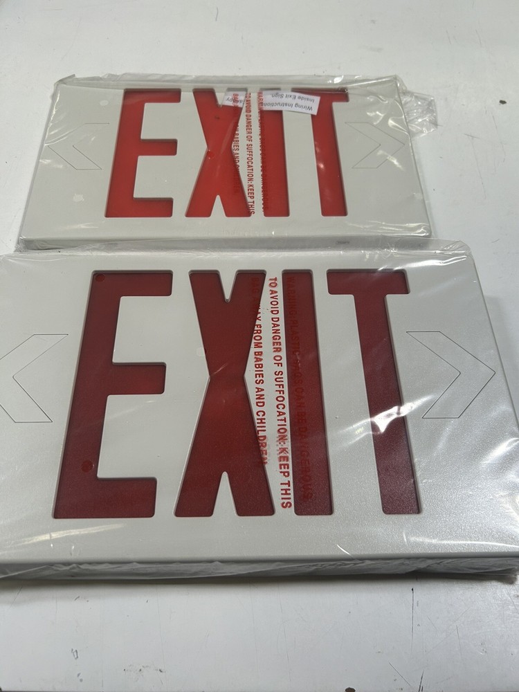 LED Exit Sign (2-pack) Battery Backup UL Ceiling Mount / Wall Mount
