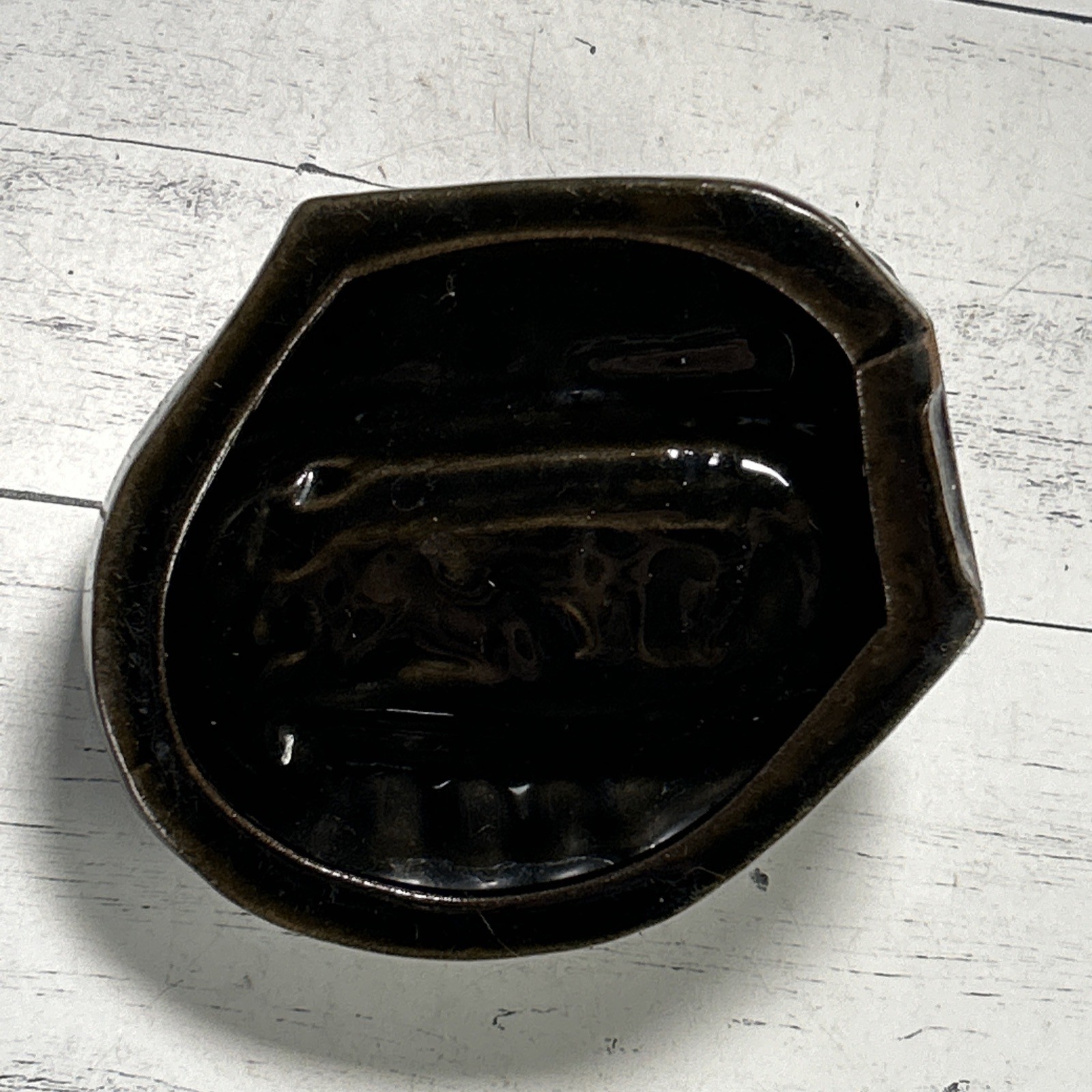 Vintage MCM Ceramic Black Bear Ashtray National Forest Japan 1950s Tobacco