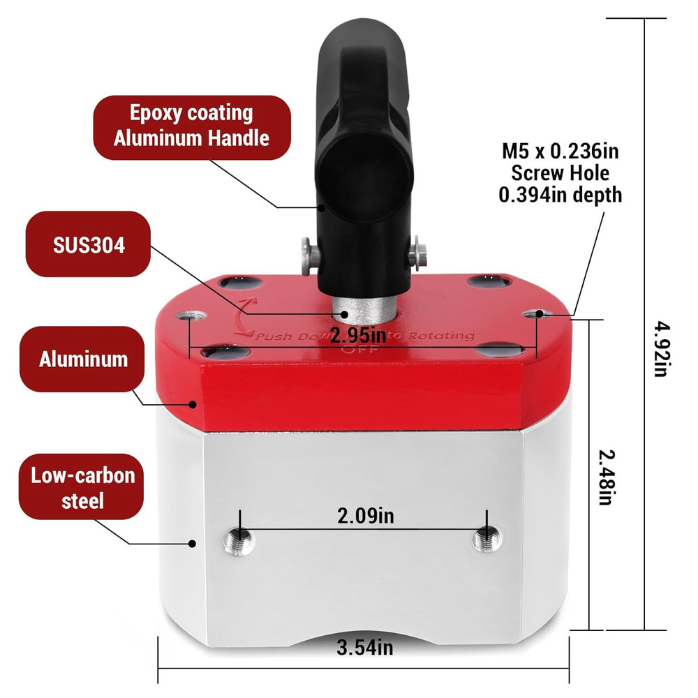 Upgraded Multipurpose Switch Magnet,660 LB On/Off Magnets Pull-Off Force