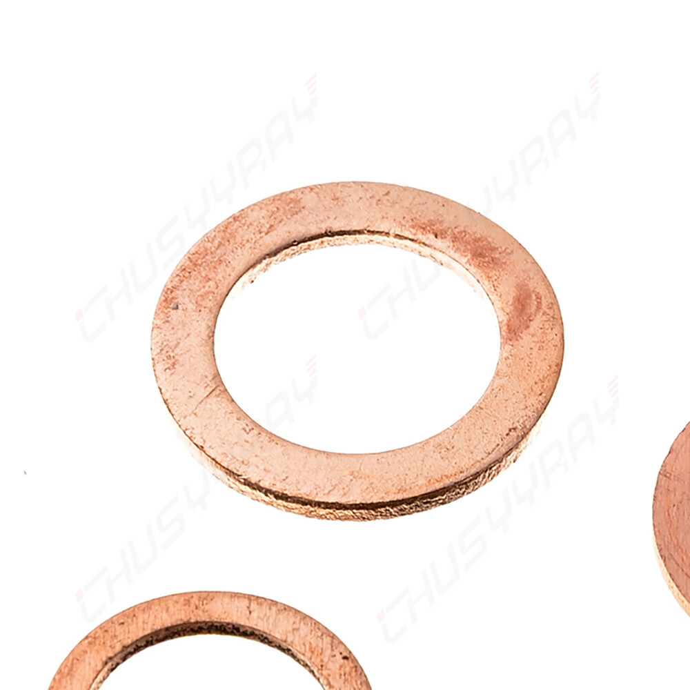 200Pcs/Kit Solid Copper Crush Washers Gasket Set Flat O-Ring Seal Assortment