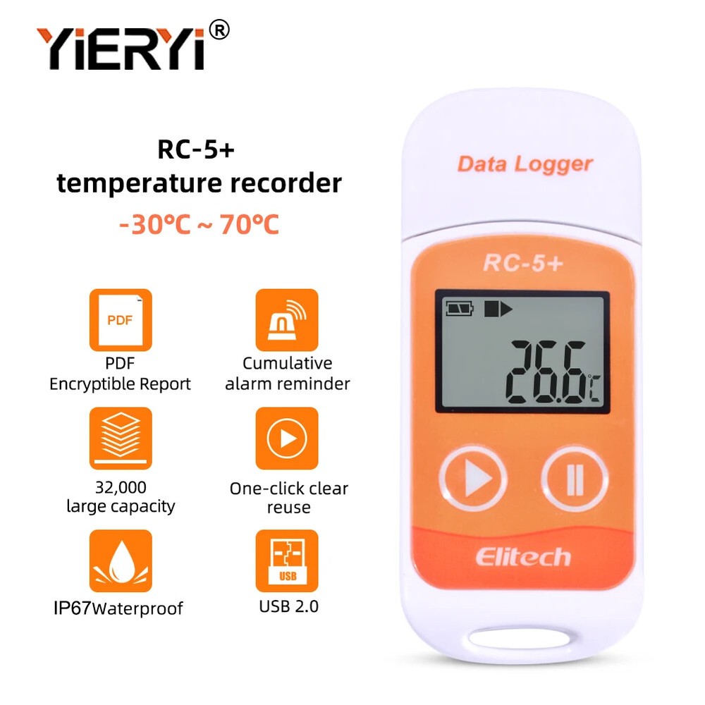 High-precision RC-5+ Digital USB Temperature Data Logger NTC Sensor Portable New