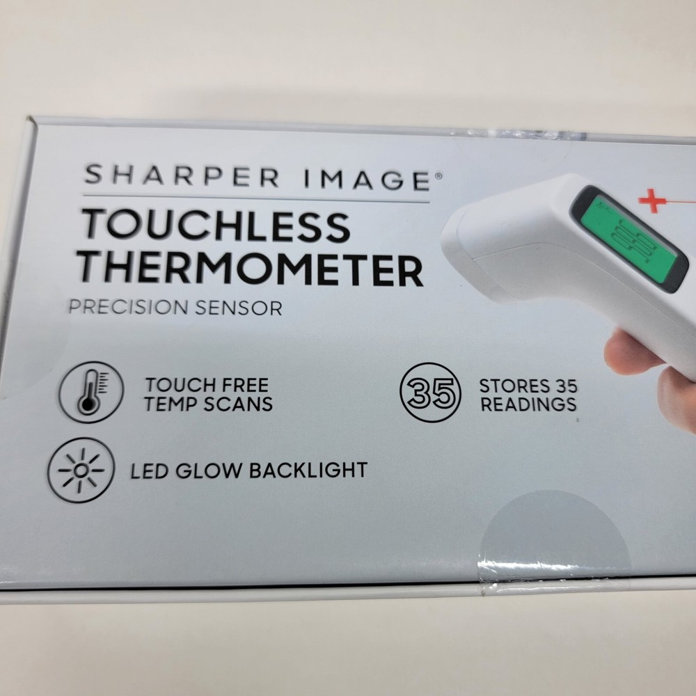 Sharper Image High Precision Touchless Thermometer - White - Digital Display NEW
