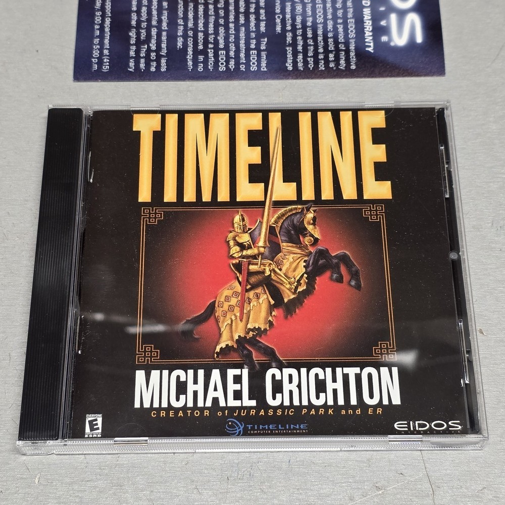 Timeline PC Game Big Box Michael Crichton Eidos Vintage Computer Game