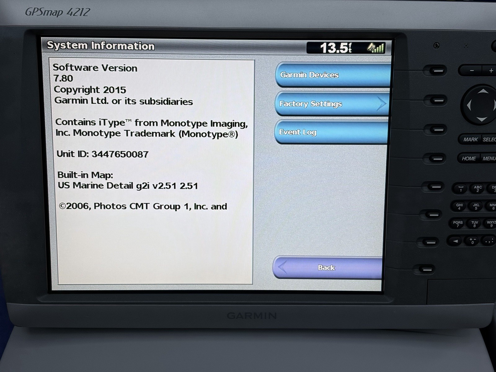 Garmin GPSmap 4212 GPS Chartplotter Multifunction Display W/ Cover- VERY CLEAN!