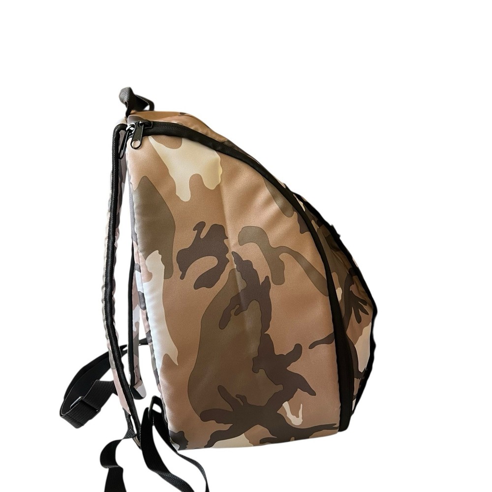 LS2 Helmets Storage Backpack Brown Camouflage Zip Closure Outer Pocket
