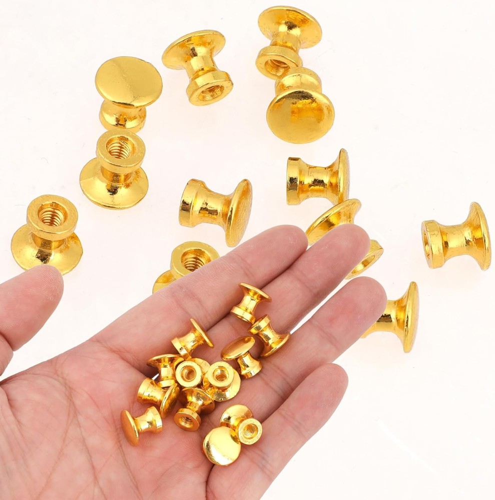 12Pcs Small Knobs For Jewelry Box Gold Small Cabinet Knobs 1/2 Inch Mini Drawer
