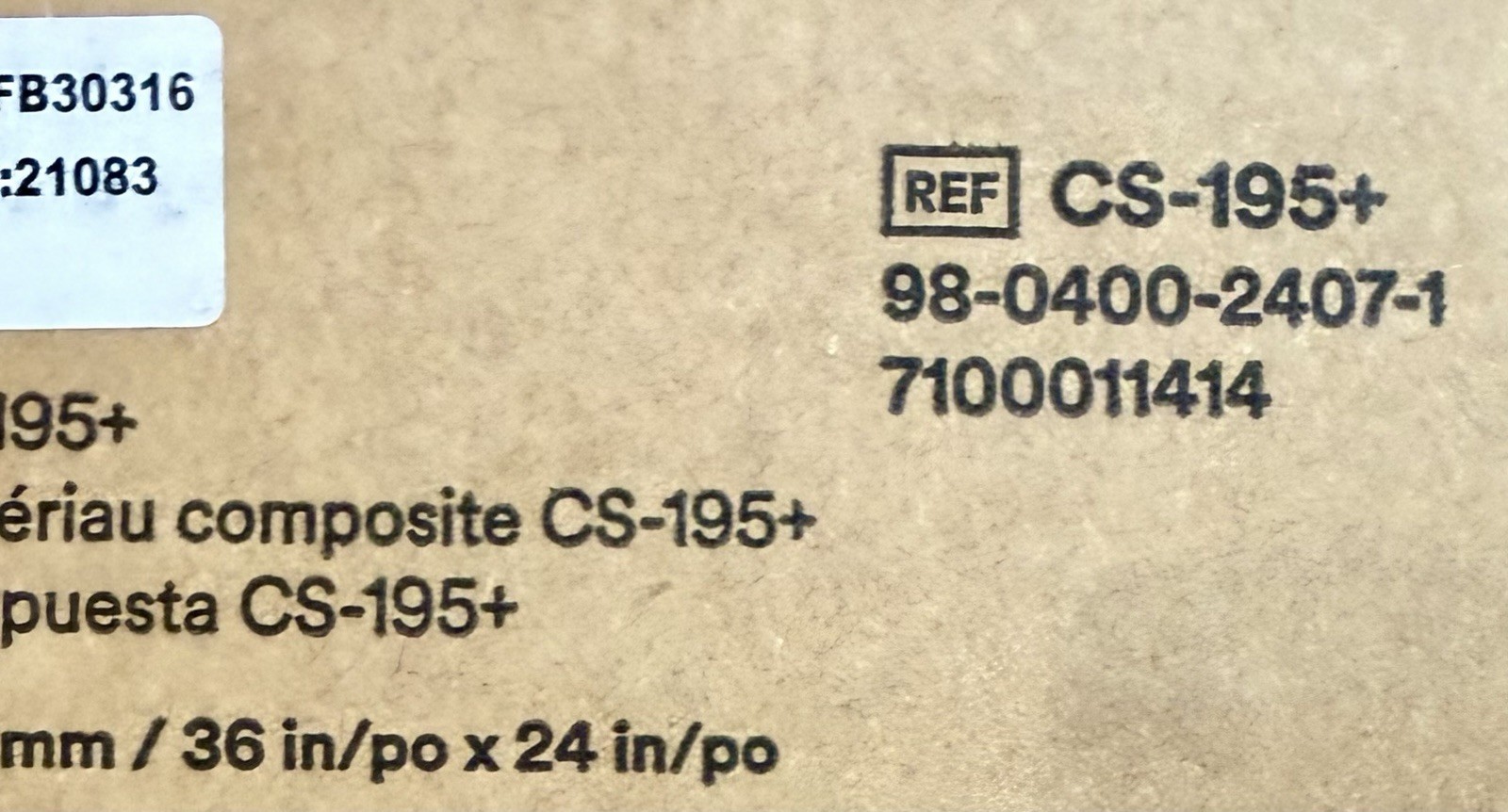 NEW 3M CS-195+ Fire Barrier Composite Sheet 36” X 24” #7100011414 - SHIPS FREE!!