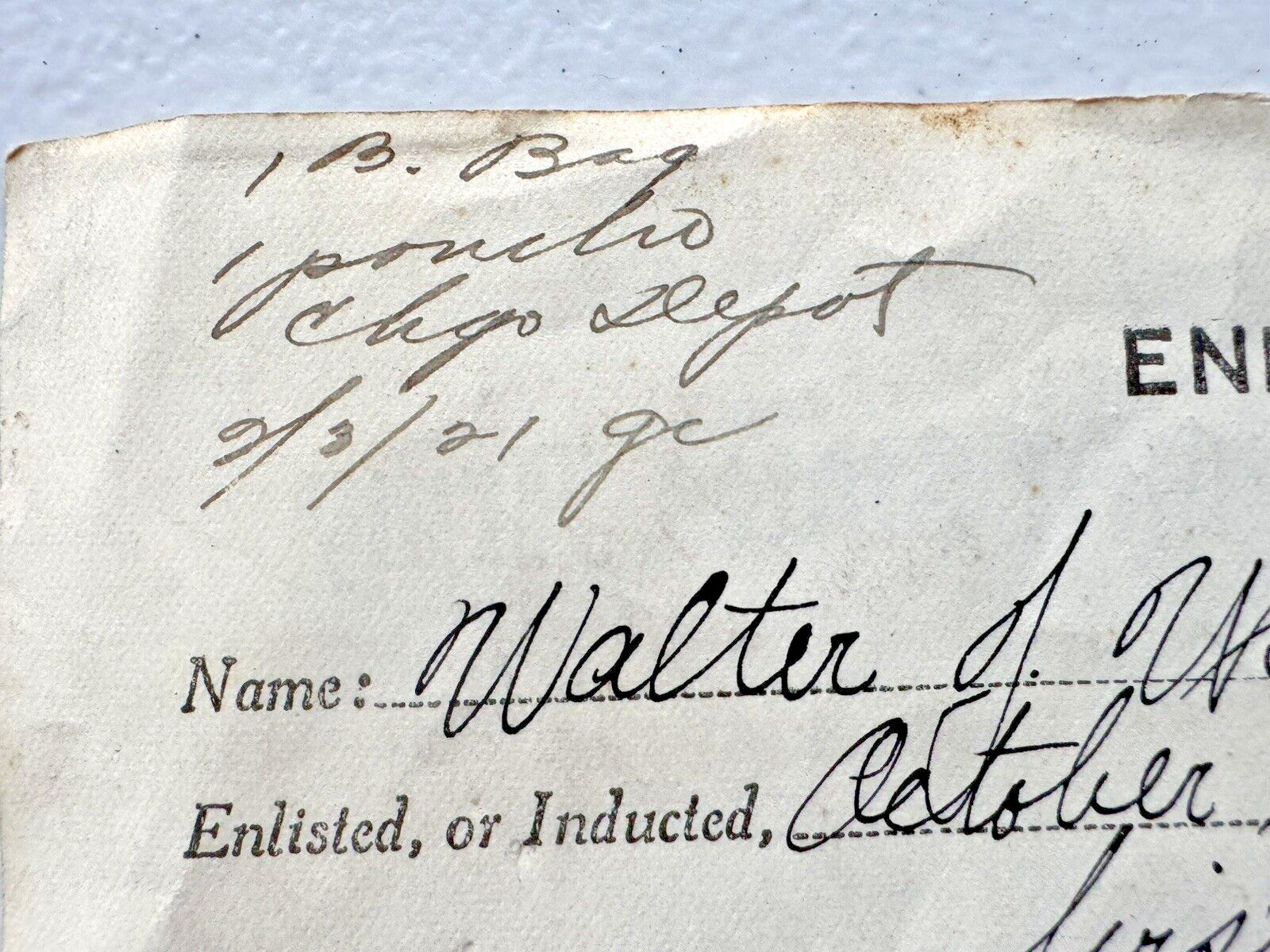 1918 WWI HONORBLE DISCHARGE PAPERS FROM THE UNITED STATES ARMY PRIVATE WESSMAN