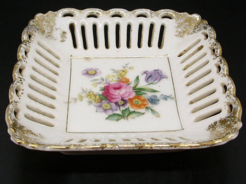 Vintage Square Pierced Dish - Japan