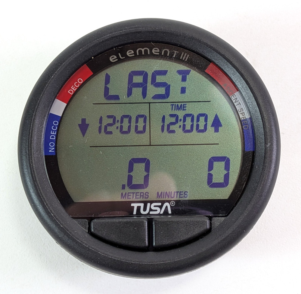 Tusa Element III Scuba Dive Computer Module Nitrox Compatible Backlit Display 3