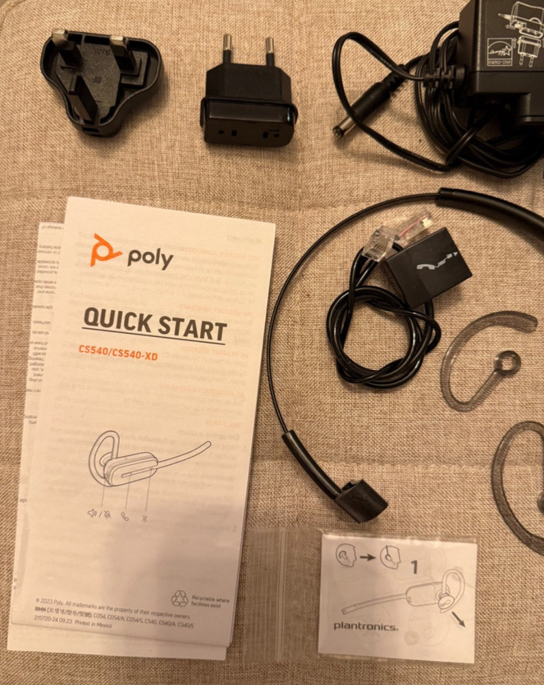 PLANTRONICS Poly CS540 Wireless DECT2 Headset Black,