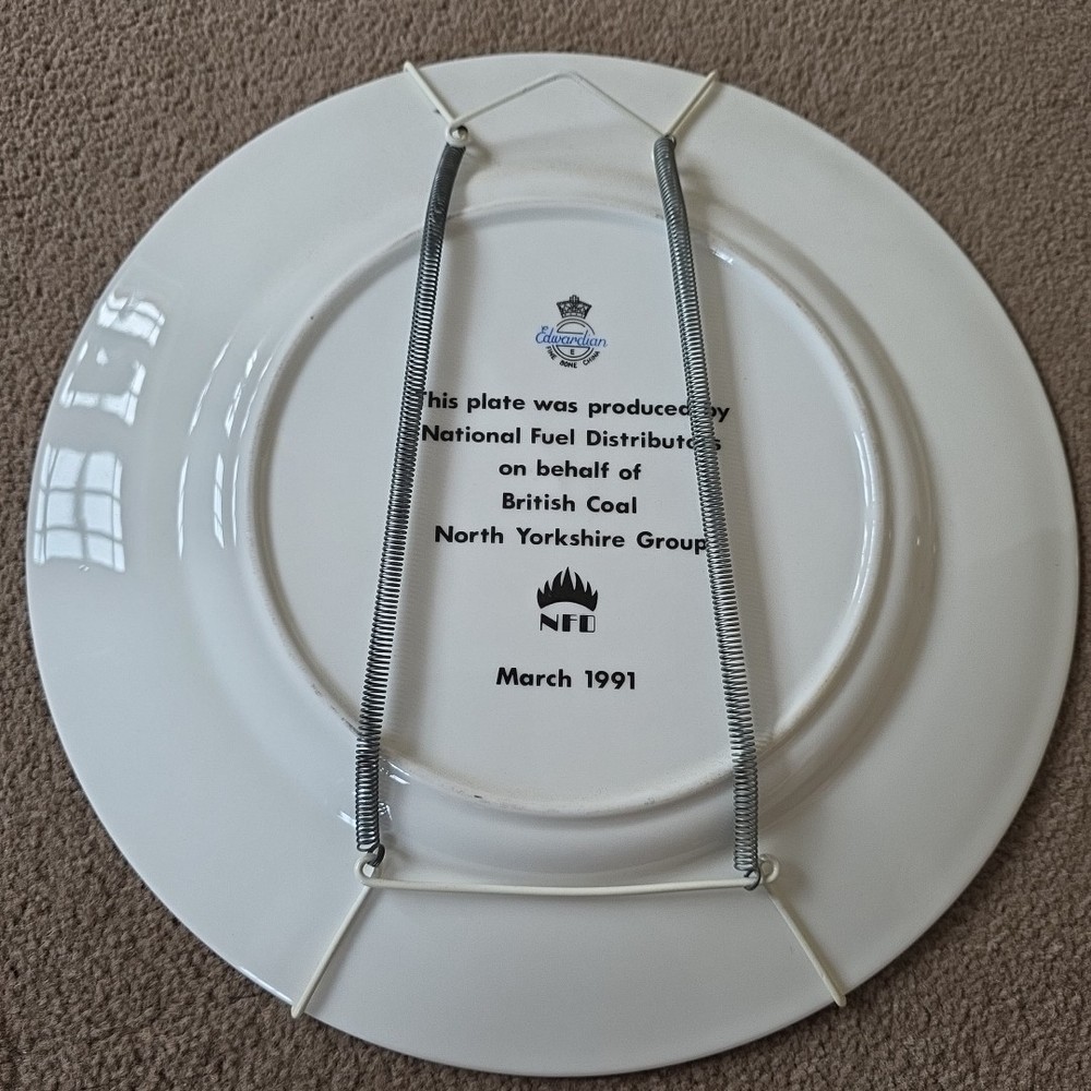 Vintage British Coal Mining Fields Plate - Bone China - Great Condition 10.5 "