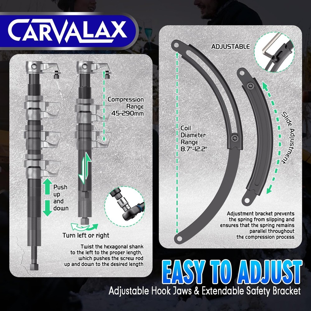 CARVALAX Coil Spring Compressor Tool, 2pcs Automotive Spring Compressor Set w...