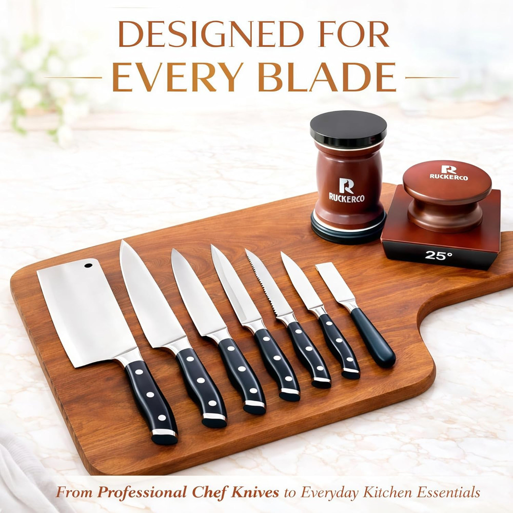 Rolling Knife Sharpener Kit – 4 Ceramic Discs, 4 Angles