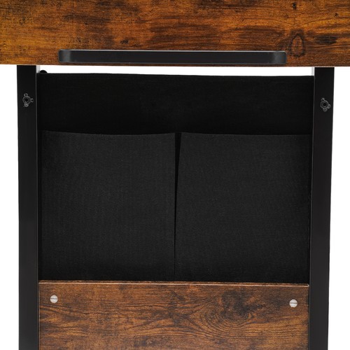 Office Rolling Laptop Desk Adjustable Height Computer Table 32-47in W/ Storage