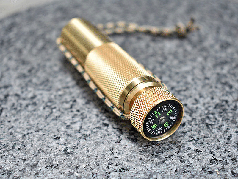 EDC Brass Waterproof Pill Case Container Box Pendant Compass Multi Tool Gift