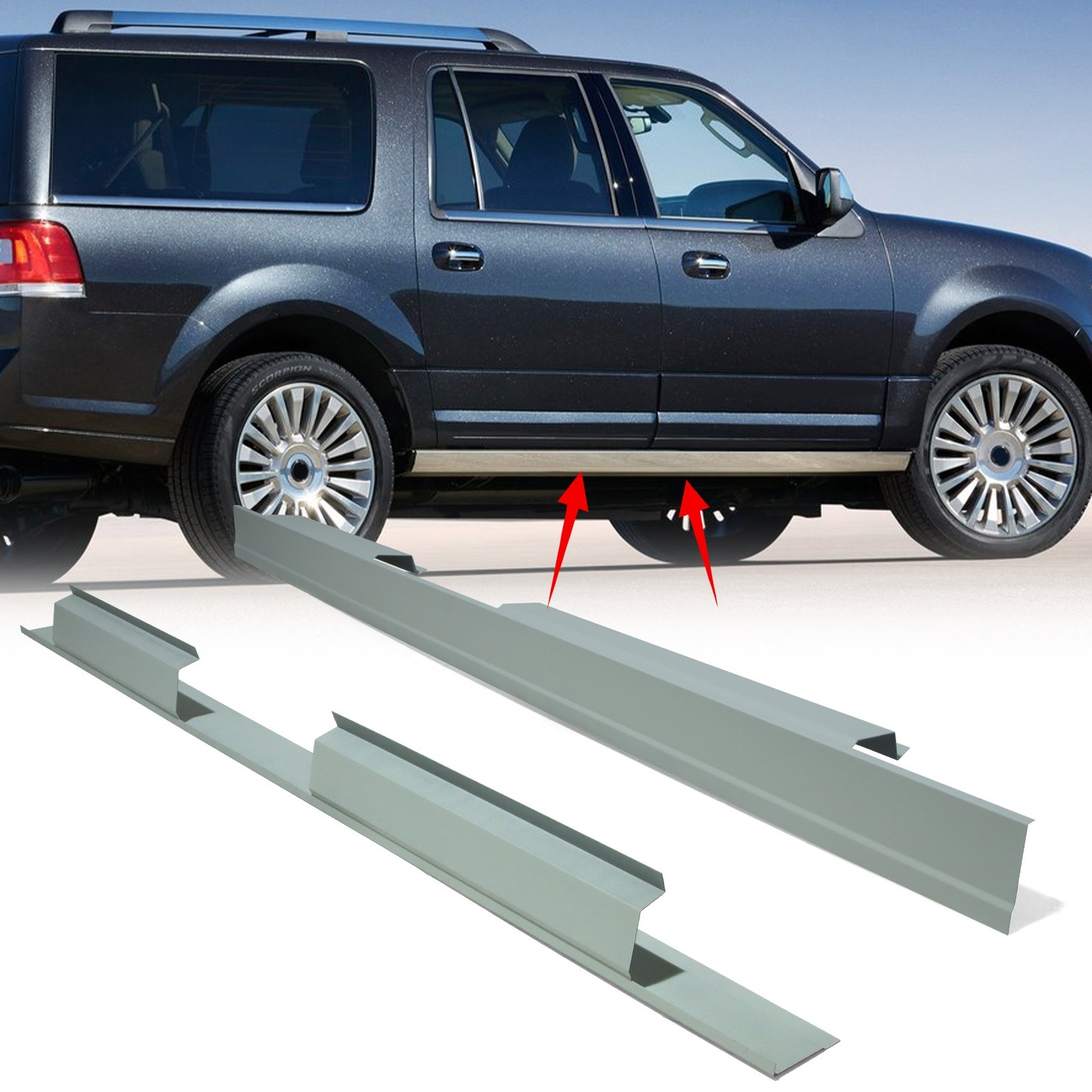Pair Rocker Panels For 2007-2017 Lincoln Navigator Factory Style LH + RH