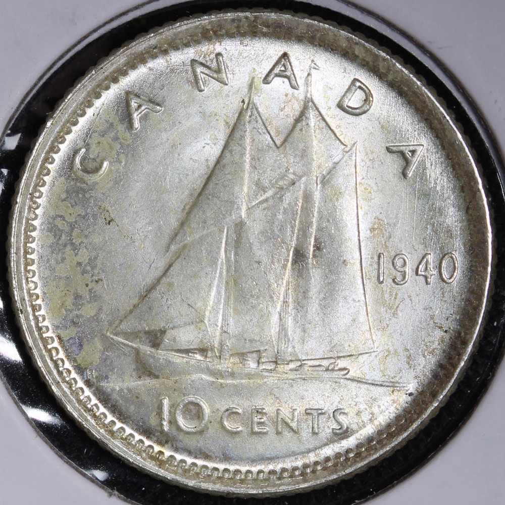 1940 Canada SILVER 10 Cents UNC *UNCIRCULATED* MS E391 DGJK