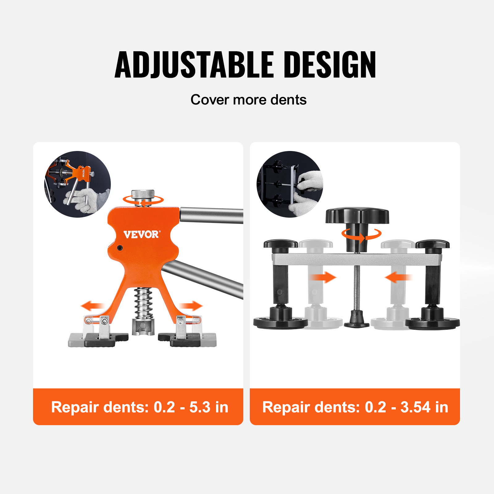 Car Body Dent Puller Bridge Lifter 107PC Paintless Hail Dent Remover Repair Kit