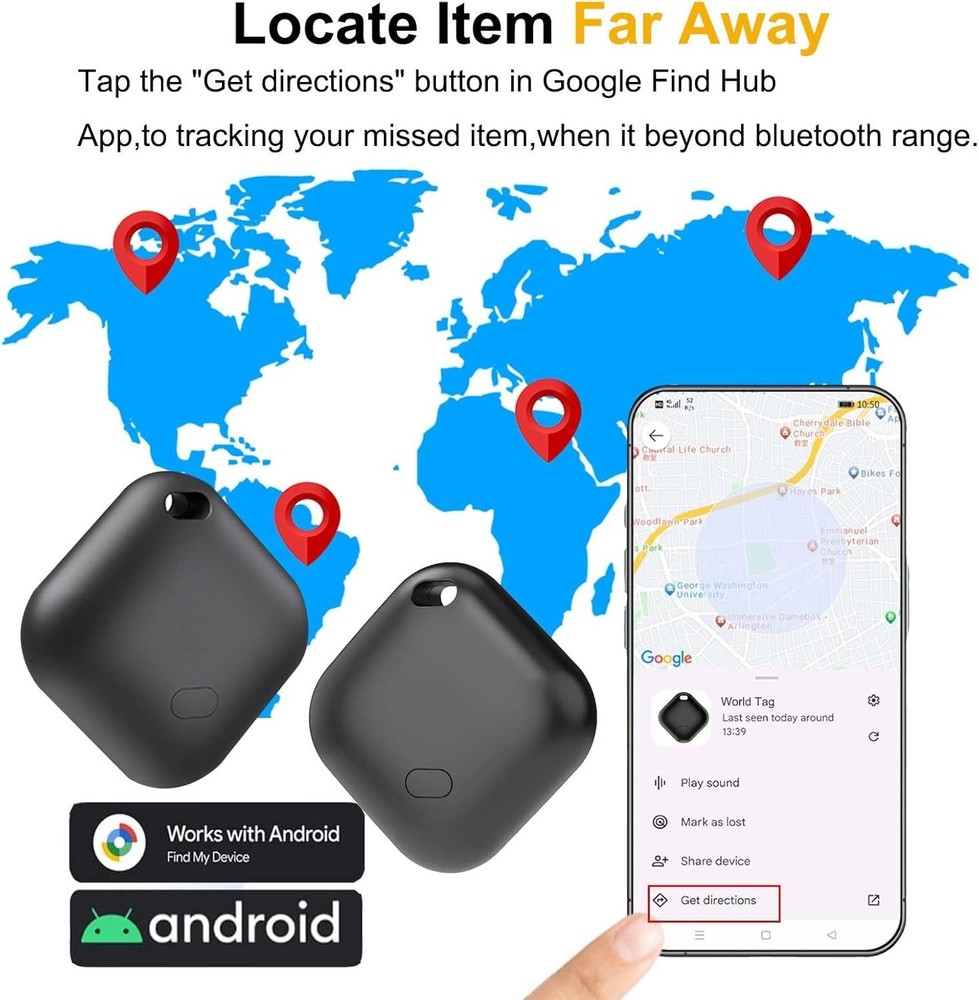 Ultra-Durable Bluetooth Tracker for Android - Waterproof & Family Sharing