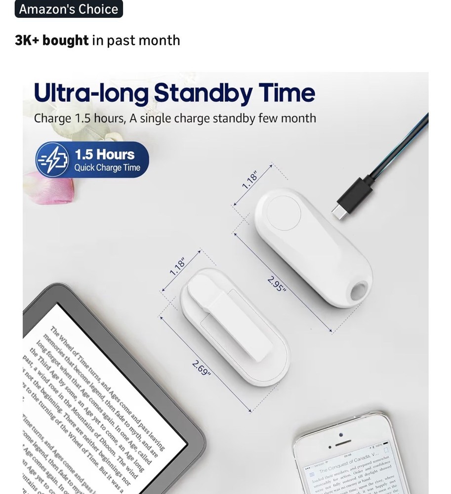 DATAFY Kindle Or iPad Page Turner Remote Control White