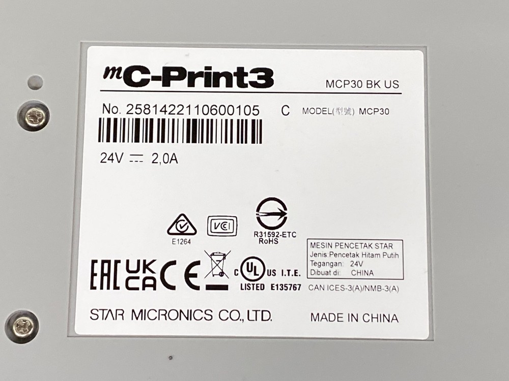Star Micronics MCP30 C-Print3 Thermal POS Printer (Unit Only)