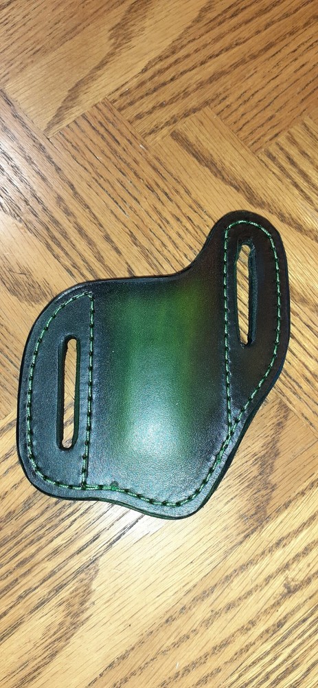 Handcrafted leather folding knife sheath